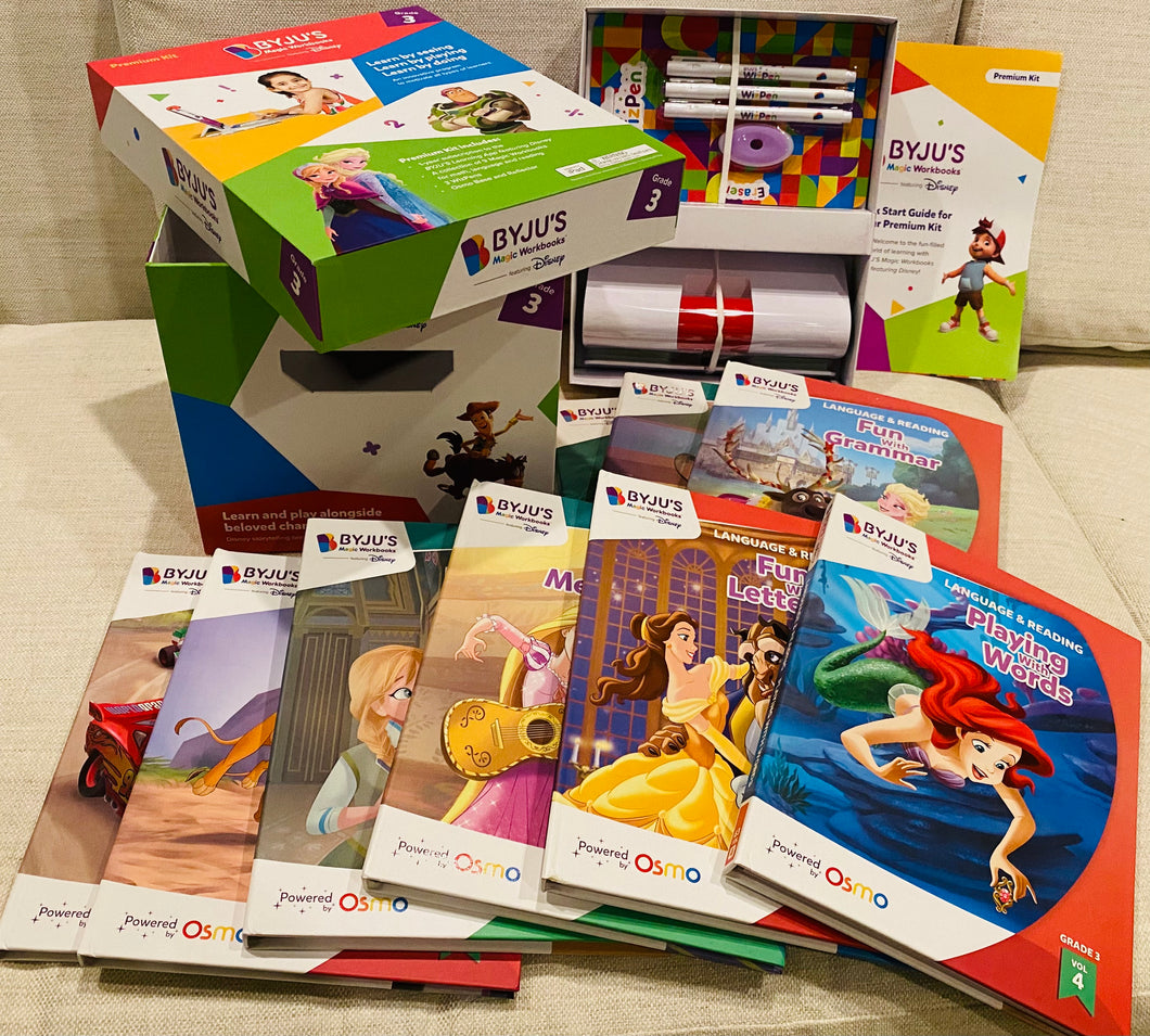 Auction BYJU’S Learning Kits: Disney, 3rd Grade Premium Edition - Ages 7-9-Featuring Disney & Pixar Characters-Comprehension, Fractions, & Word Problems-Powered by Osmo-Works with iPad (Amazon Exclusive)