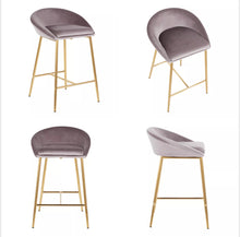 Load image into Gallery viewer, 25.75&quot; Matisse Glam Counter Height Stools (Set of 2) Gold/Silver - LumiSource