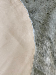 Ghena Faux Sheepskin Grey Area Rug 5' round
