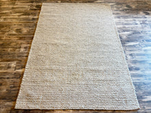 Load image into Gallery viewer, 6&#39; x 9&#39; Handmade Braided Wool Light Grey Rug