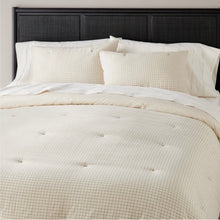 Load image into Gallery viewer, Hearth and Hand 3 pc King Grid Stitch Comforter Bedding Set Railroad Gray