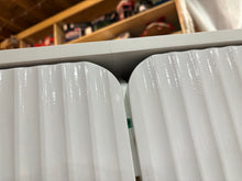 Load image into Gallery viewer, 47&#39;&#39;Elegant Fluted Computer Desks with 2 Drawers,Modern White Makeup Vanity Table &amp; Study Writing Desk with Gold Metal Frame for Bedroom, Office