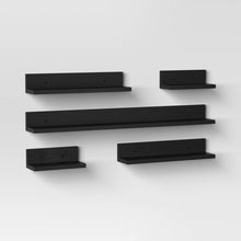 Load image into Gallery viewer, 5pk Wall Shelf Picture Ledge - Room Essentials™, BLACK