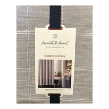 Load image into Gallery viewer, Hearth &amp; Hand Stitched Windowpane Shower Curtain