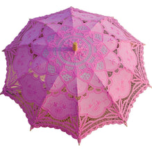 Load image into Gallery viewer, Handmade Pink Lace Parasol Umbrella Wedding Bridal 30 Inch Adult Size