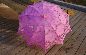 Handmade Pink Lace Parasol Umbrella Wedding Bridal 30 Inch Adult Size