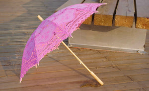 Handmade Pink Lace Parasol Umbrella Wedding Bridal 30 Inch Adult Size