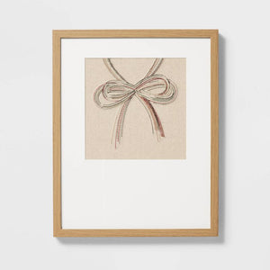 20" Criss Cross Bow Embroidered Framed Wall Art - Threshold™ designed with Studio McGee