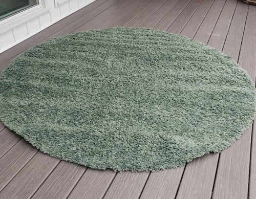6' Round Abbiney Solid Accent Shag Rug
