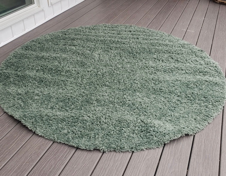 6' Round Abbiney Solid Accent Shag Rug