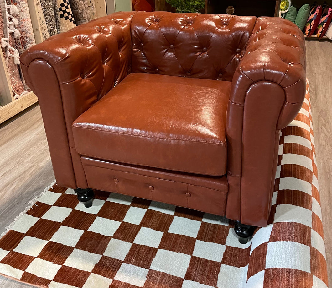 Carolyon Faux Leather Chesterfield Chair