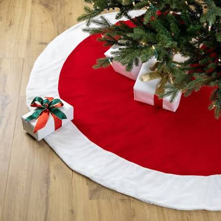 48” Tree Skirt Red & White