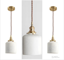 Load image into Gallery viewer, Rustic Ribbed Cylinder Drop Pendants (SET OF 3)