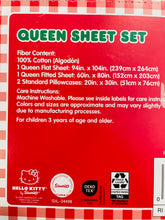 Load image into Gallery viewer, Hello Kitty Queen Sheet Set Cotton