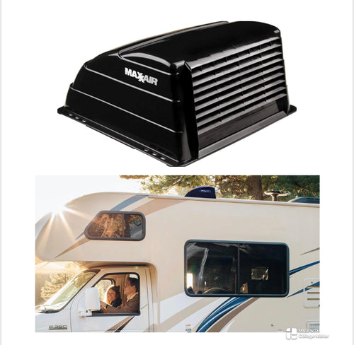 MAXXAIR Maxx I+ Vent Cover for RV Roof Fans - Sleek, Updated Design, Easy Installation, Zero-Leak Protection, Compatible with Many Popular 14x14 Roof Fans, Black (00-933052)