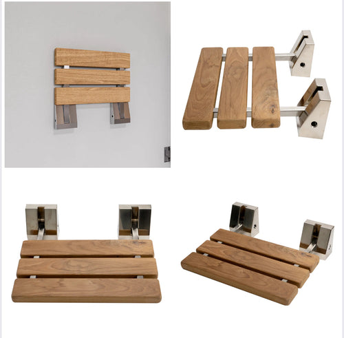 Foldable Teak Wood Shower Seat