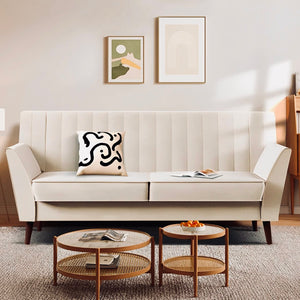 Roloff 56.5'' Velvet Flared Armrest Curved Back Loveseat Sofa
