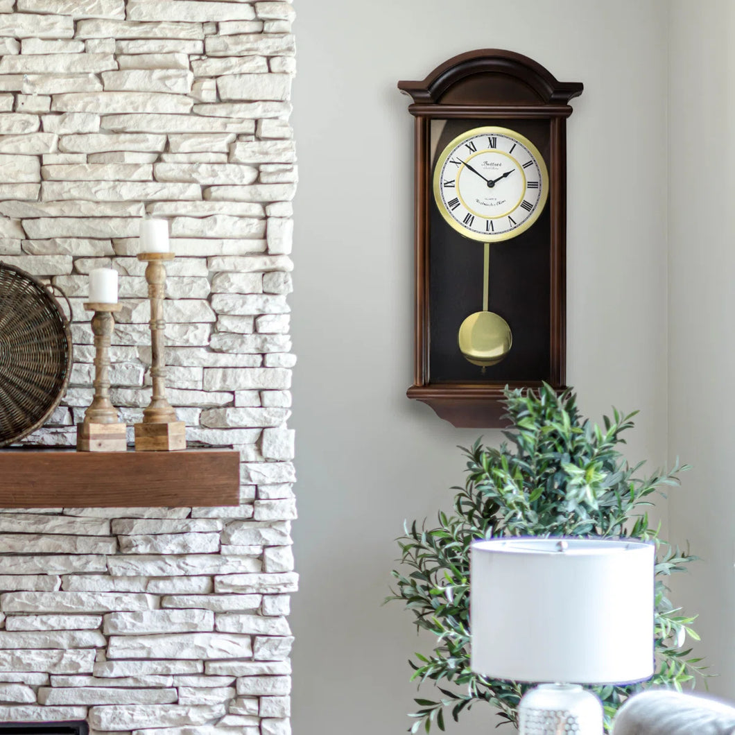 Bedford Solid + Manufactured Wood Wall Clock