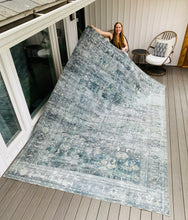 Load image into Gallery viewer, 8&#39;6&quot; x 11&#39;6&quot; Magnolia Home By Joanna Gaines X Loloi Banks Machine Washable Blue / Lagoon Area Rug