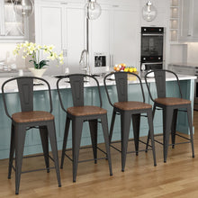 Load image into Gallery viewer, 24" Burney Counter Stool with Metal Frame (Set of 4)