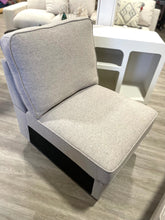 Load image into Gallery viewer, Devion Furniture Armless Chair and Ottoman Set, Light Grey