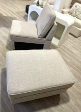 Load image into Gallery viewer, Devion Furniture Armless Chair and Ottoman Set, Light Grey
