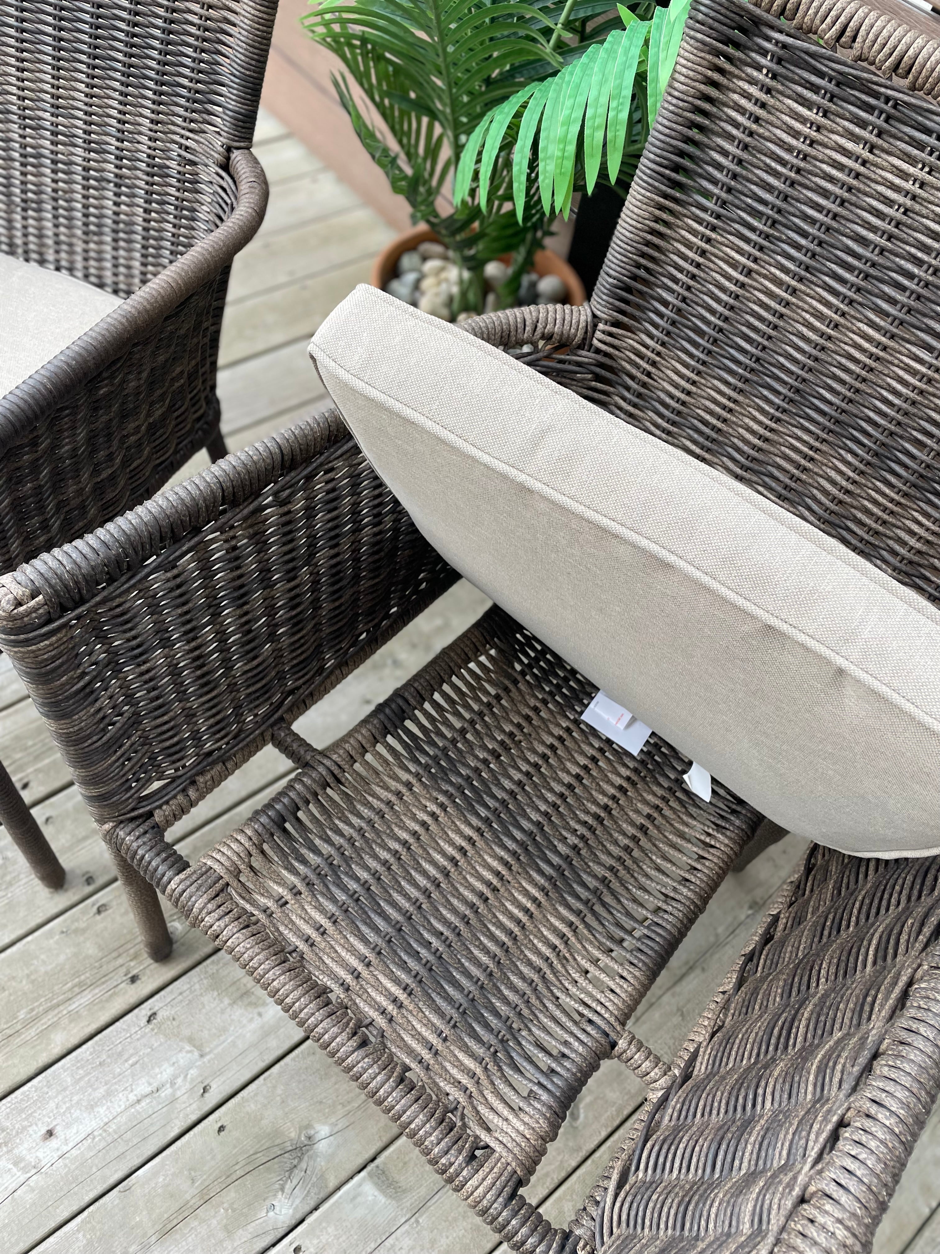 Threshold™ Monroe 2 Piece Patio Stack Dining Chairs Tan All-Weather Wicker No Assembly Required