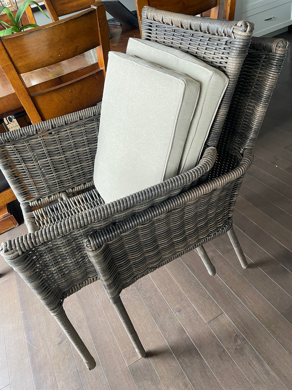 Threshold™ Monroe 2 Piece Patio Stack Dining Chairs Tan All-Weather Wicker No Assembly Required