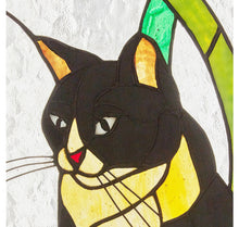 Load image into Gallery viewer, Tiffany Style Cat in Grass Window Panel