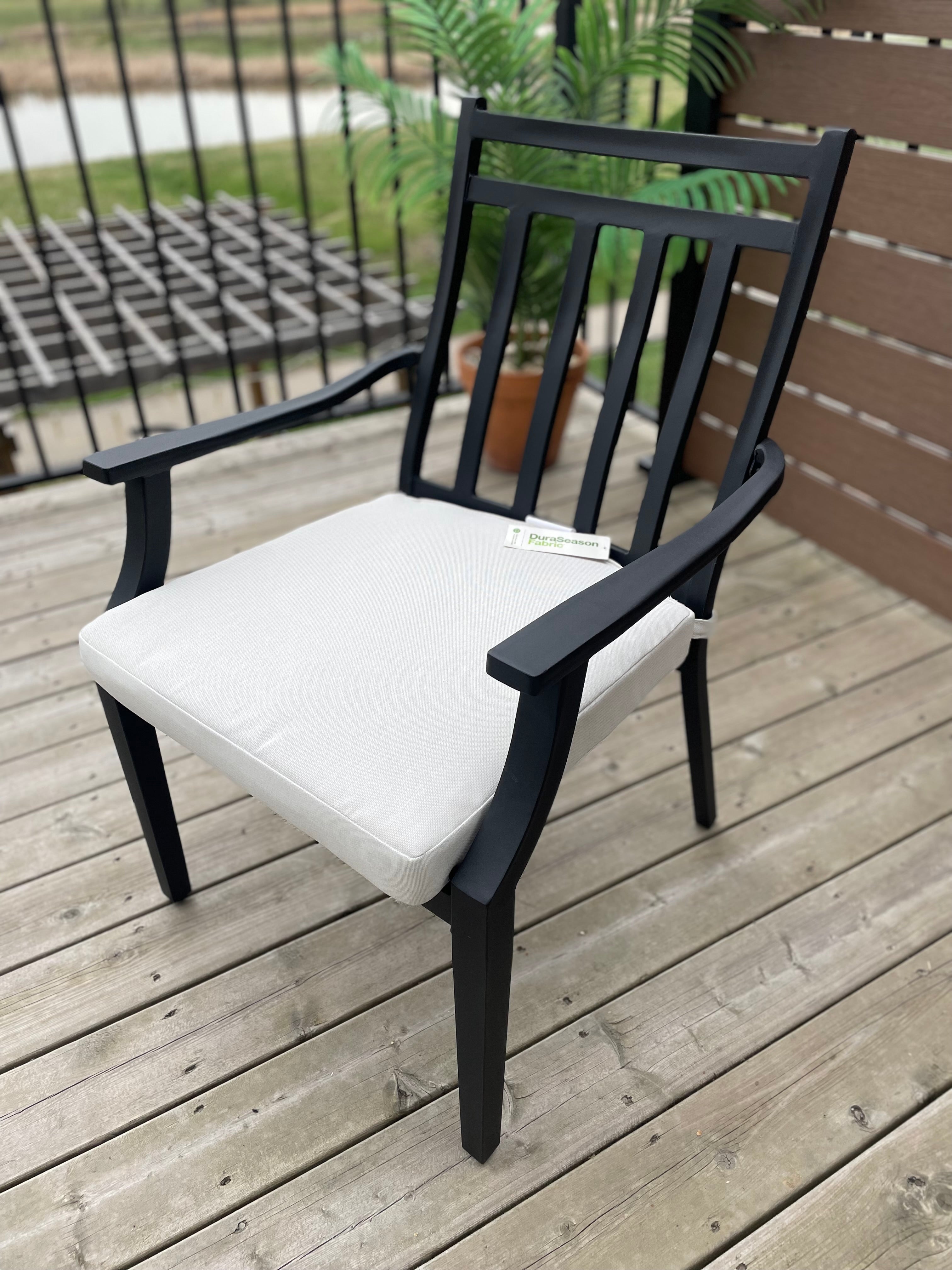 Threshold™ Fairmont Stationary Steel Patio Dining Chairs (Set of 2) - Black/Linen