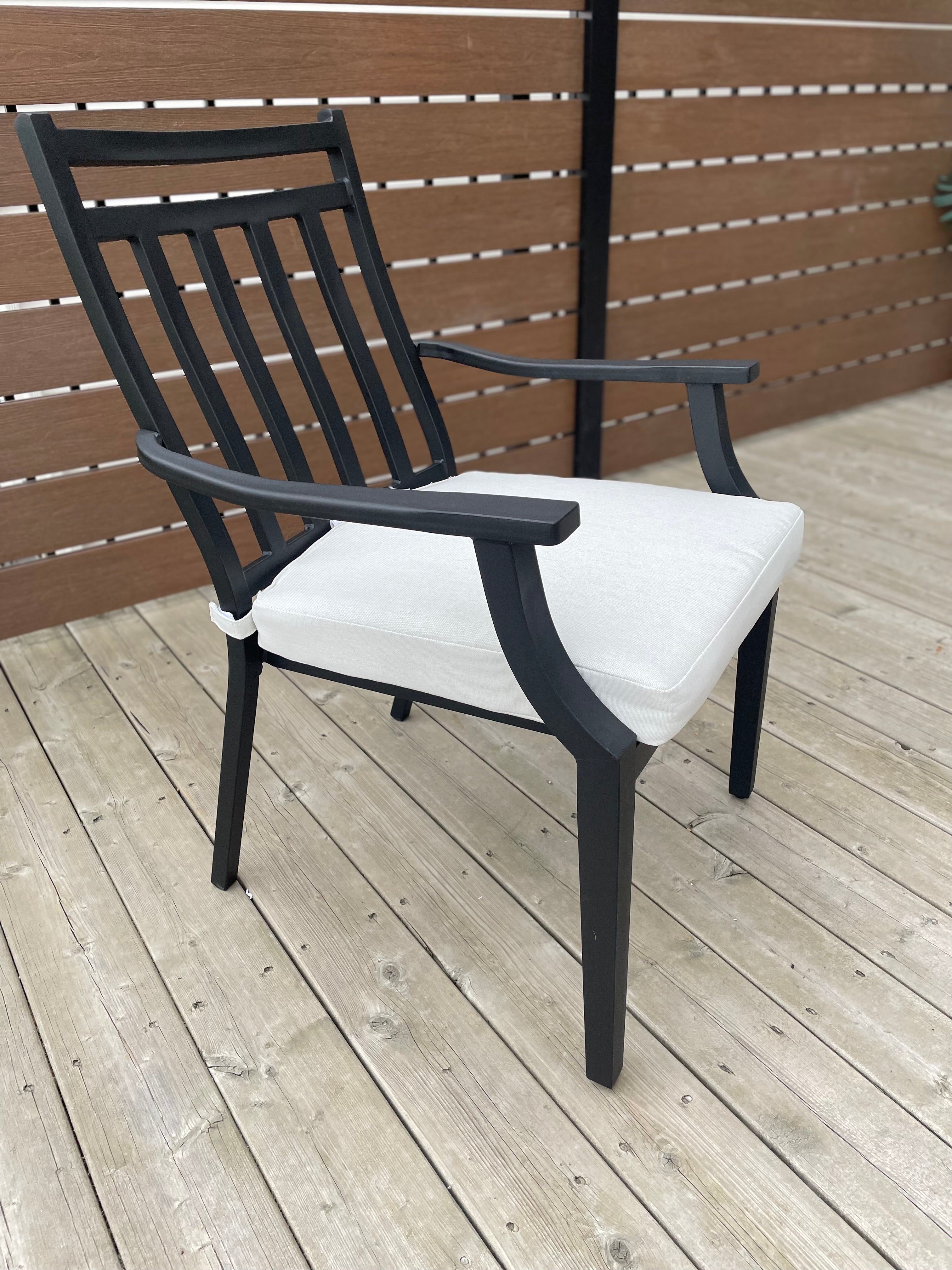 Threshold™ Fairmont Stationary Steel Patio Dining Chairs (Set of 2) - Black/Linen