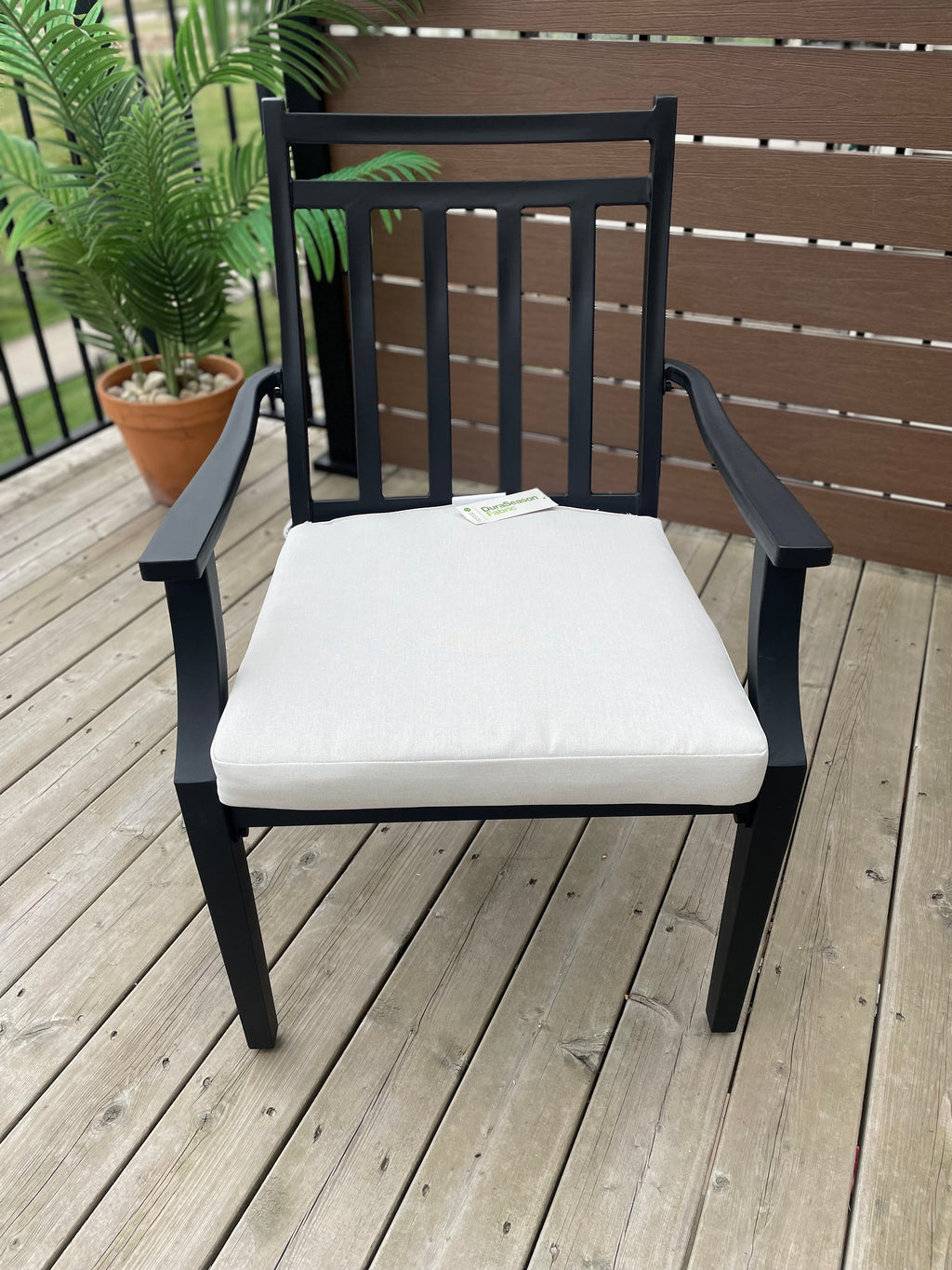Threshold™ Fairmont Stationary Steel Patio Dining Chairs (Set of 2) - Black/Linen