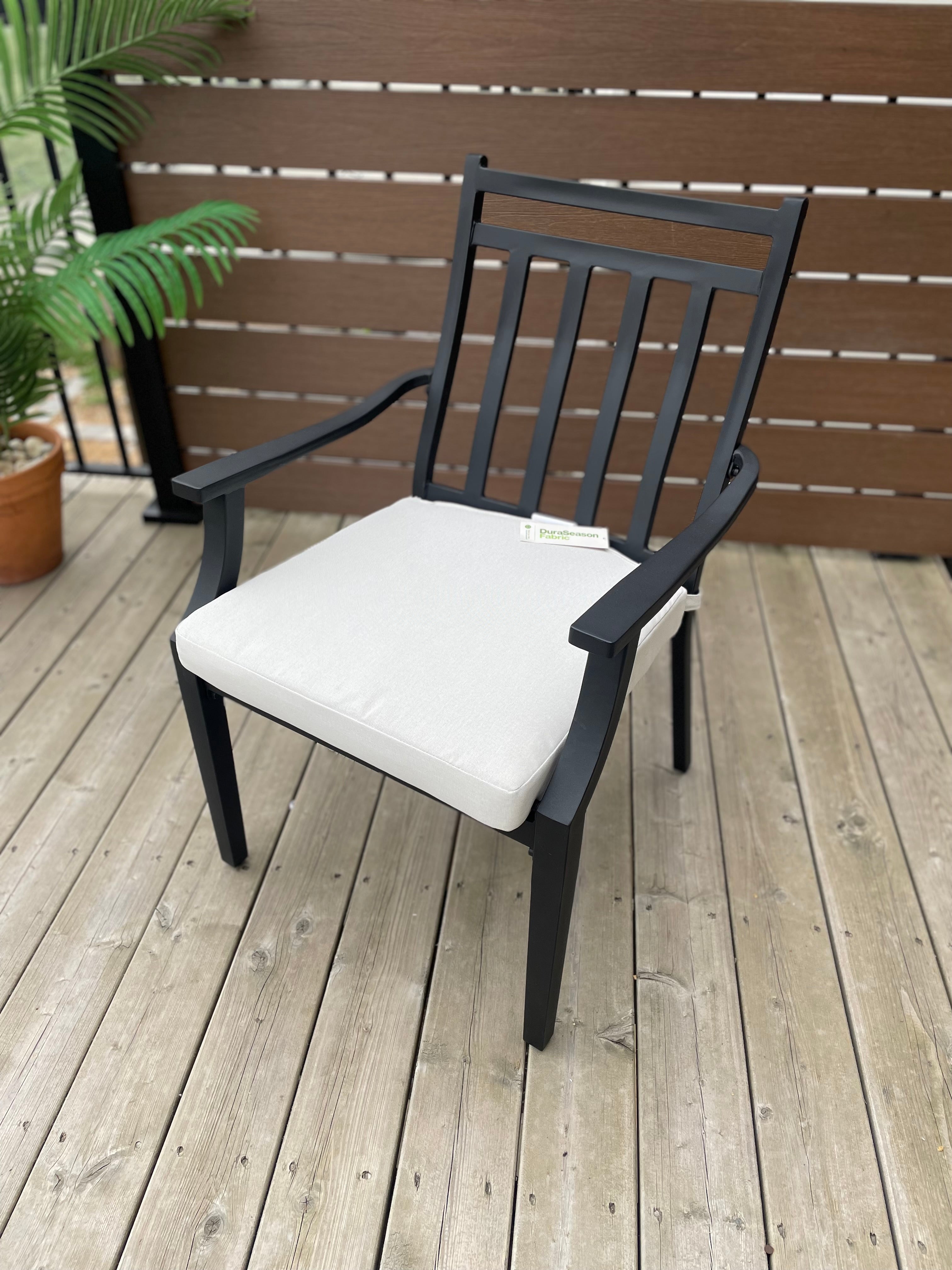 Threshold™ Fairmont Stationary Steel Patio Dining Chairs (Set of 2) - Black/Linen