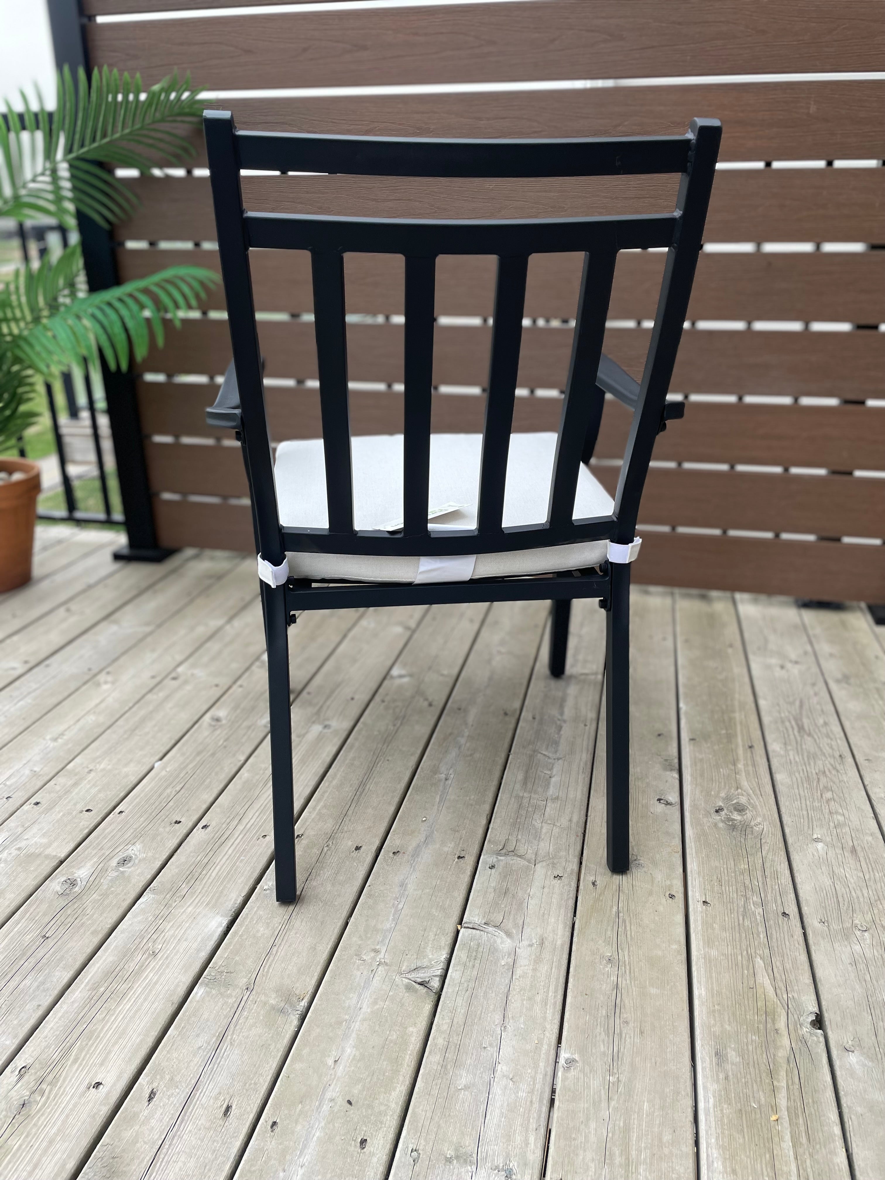 Threshold™ Fairmont Stationary Steel Patio Dining Chairs (Set of 2) - Black/Linen