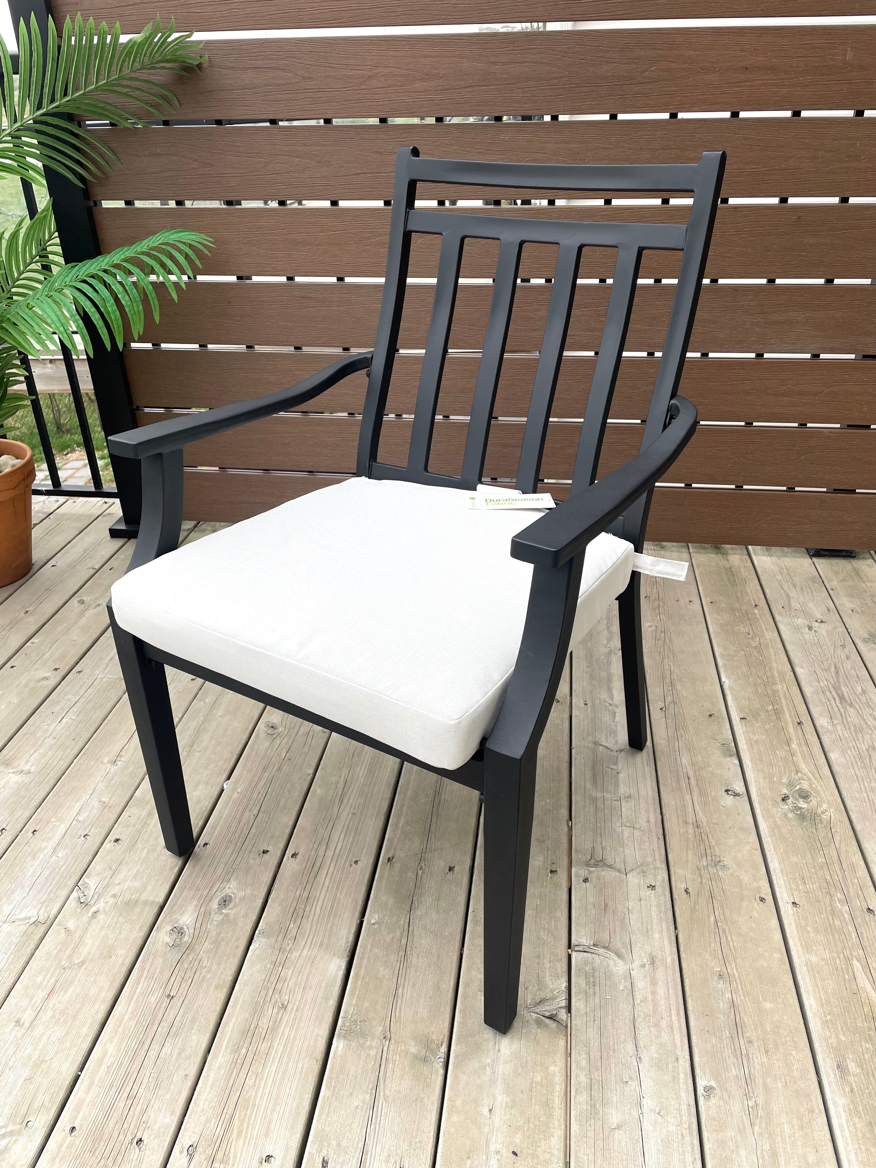Threshold™ Fairmont Stationary Steel Patio Dining Chairs (Set of 2) - Black/Linen