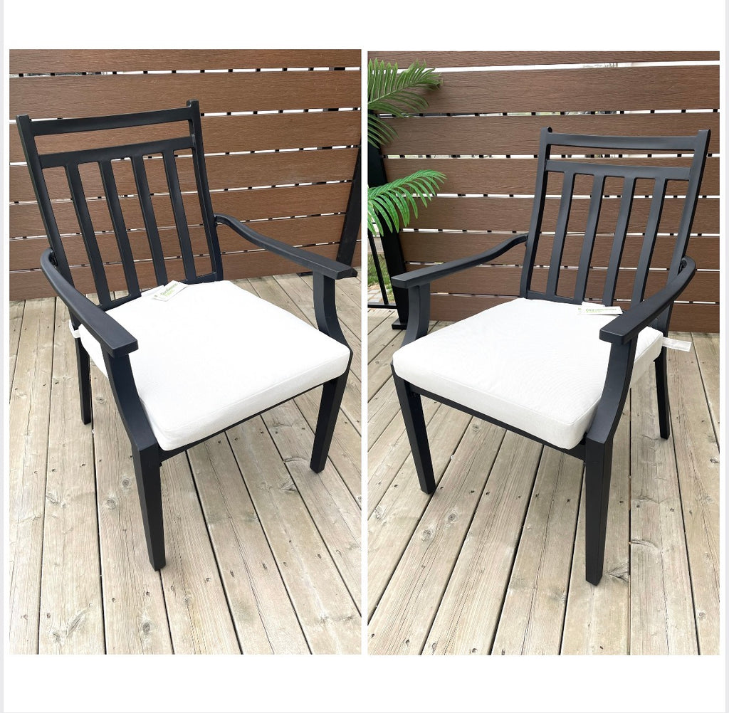 Threshold™ Fairmont Stationary Steel Patio Dining Chairs (Set of 2) - Black/Linen