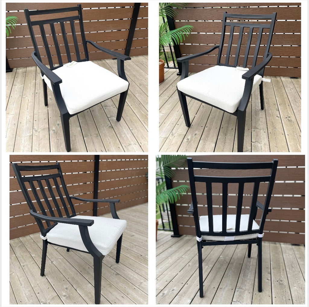 Threshold™ Fairmont Stationary Steel Patio Dining Chairs (Set of 2) - Black/Linen
