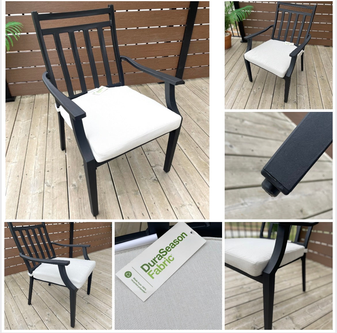 Threshold™ Fairmont Stationary Steel Patio Dining Chairs (Set of 2) - Black/Linen