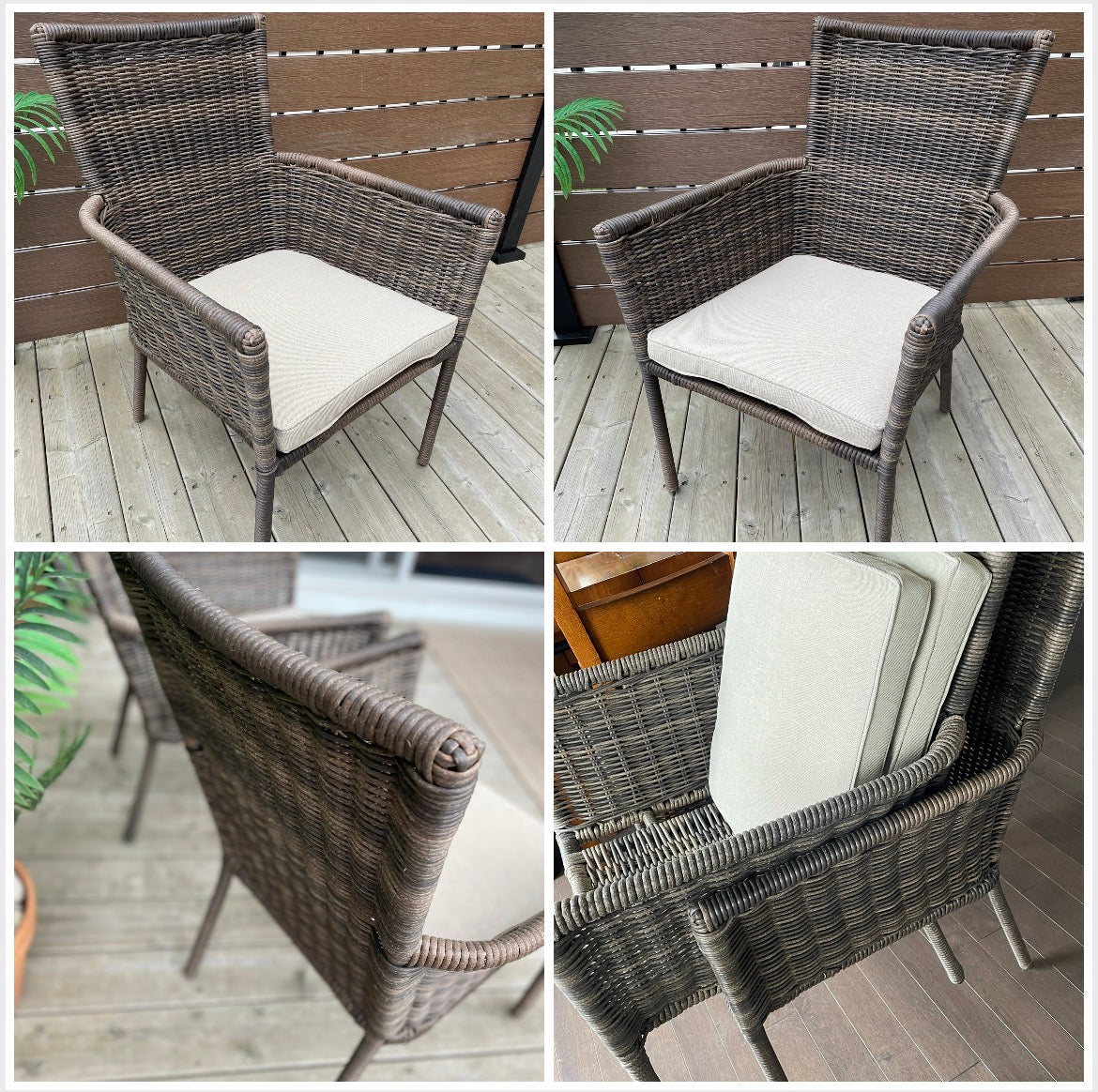 Threshold™ Monroe 2 Piece Patio Stack Dining Chairs Tan All-Weather Wicker No Assembly Required