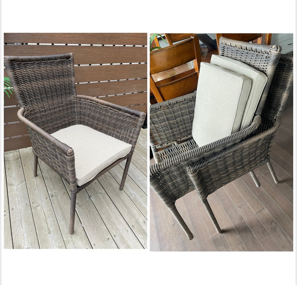 Threshold™ Monroe 2 Piece Patio Stack Dining Chairs Tan All-Weather Wicker No Assembly Required