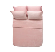 Load image into Gallery viewer, QUEEN 6 PC Berkshire Blankets VelvetSoft Solid Sheet Set with Extra Satin Cases - BLUSH