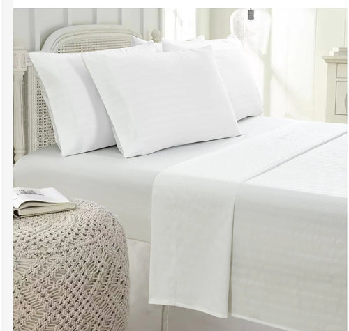 King Size Claro Home Living 6-Piece Embossed Sheet Set White