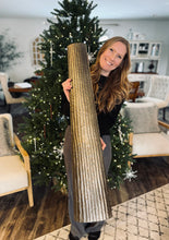 Load image into Gallery viewer, Jennalyn Aluminum Metal Slim Flat Tall Floor Cone Decorative Brass Vase with Textured Ridges