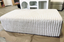 Load image into Gallery viewer, Ivory Plush Cloud Pile Corduroy Oversized Ottoman/Bench