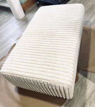 Load image into Gallery viewer, Ivory Plush Cloud Pile Corduroy Oversized Ottoman/Bench
