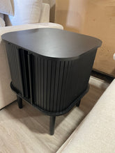Load image into Gallery viewer, Tambour End Table/Nightstand, Black