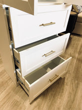 Load image into Gallery viewer, 71'' H Glass Door Cabinet with 3 Drawers