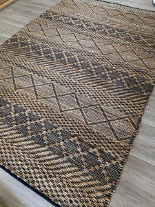 6' x 9' Hand Woven Jute/Cotton Rug Natural/Black