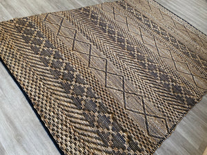 6' x 9' Hand Woven Jute/Cotton Rug Natural/Black