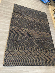 6' x 9' Hand Woven Jute/Cotton Rug Natural/Black